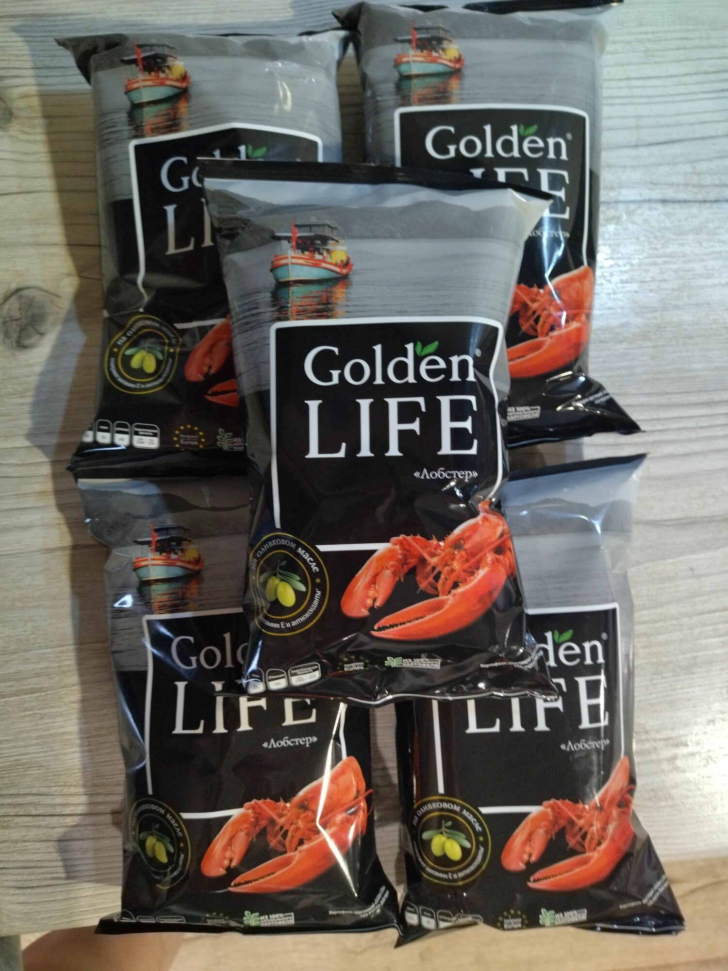 Чипсы Golden Life со вкусом Лобстера 90 г 5 шт.