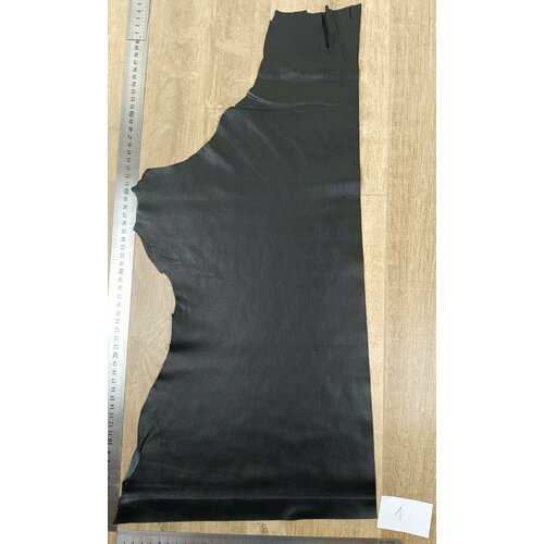 Отрез натуральной овечьей кожи наппа (черная, 0,5-0,7 мм)