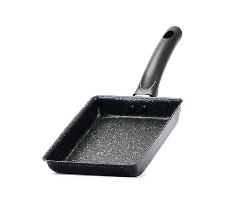 фото Сковорода в японском стиле Тамако-яки, железная с черной ручкой, 13*18 см