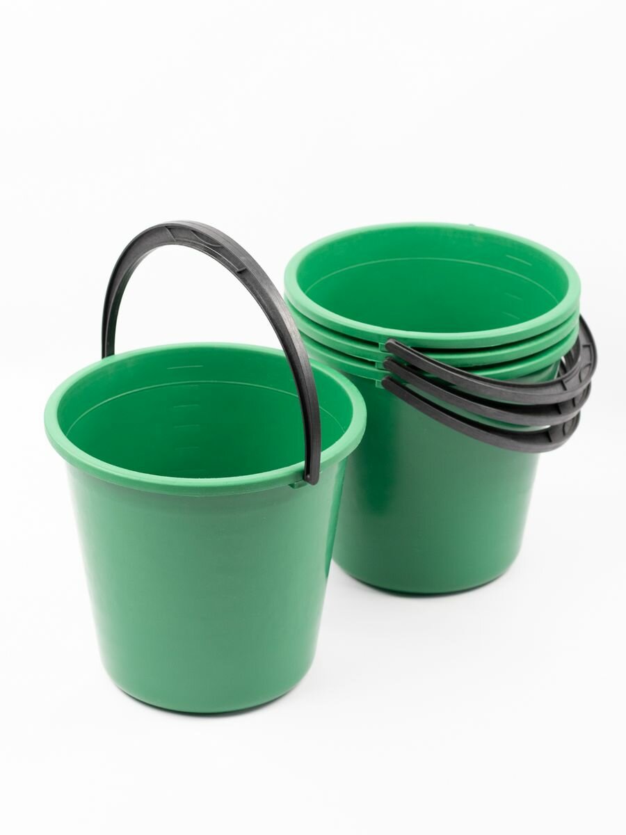 фото Ведро пластиковое 10л с мерной шкалой 4шт