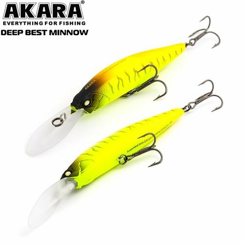 Рыболовная приманка на щуку, окуня, судака, сома Воблер Akara Deep Best Minnow 100SP 100мм. 16г. №A105