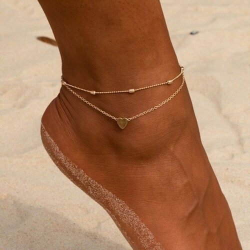 Браслет на ногу Jasmine House, длина 19.5 см, 1 шт., золотистый