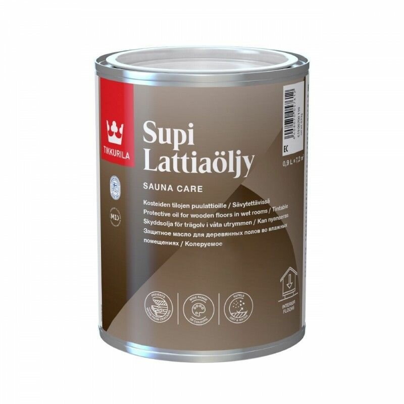 Tikkurila Supi Lattiaoljy масло для защиты полов в банях и саунах 09 л