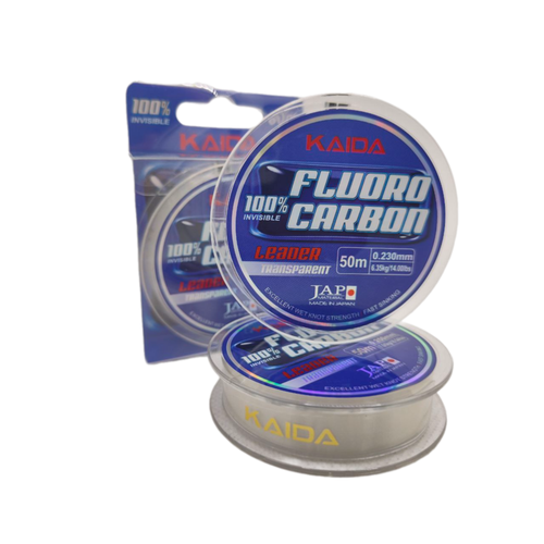 Леска поводковая fluorocarbon каида 50м 0.23мм 6.35 кг