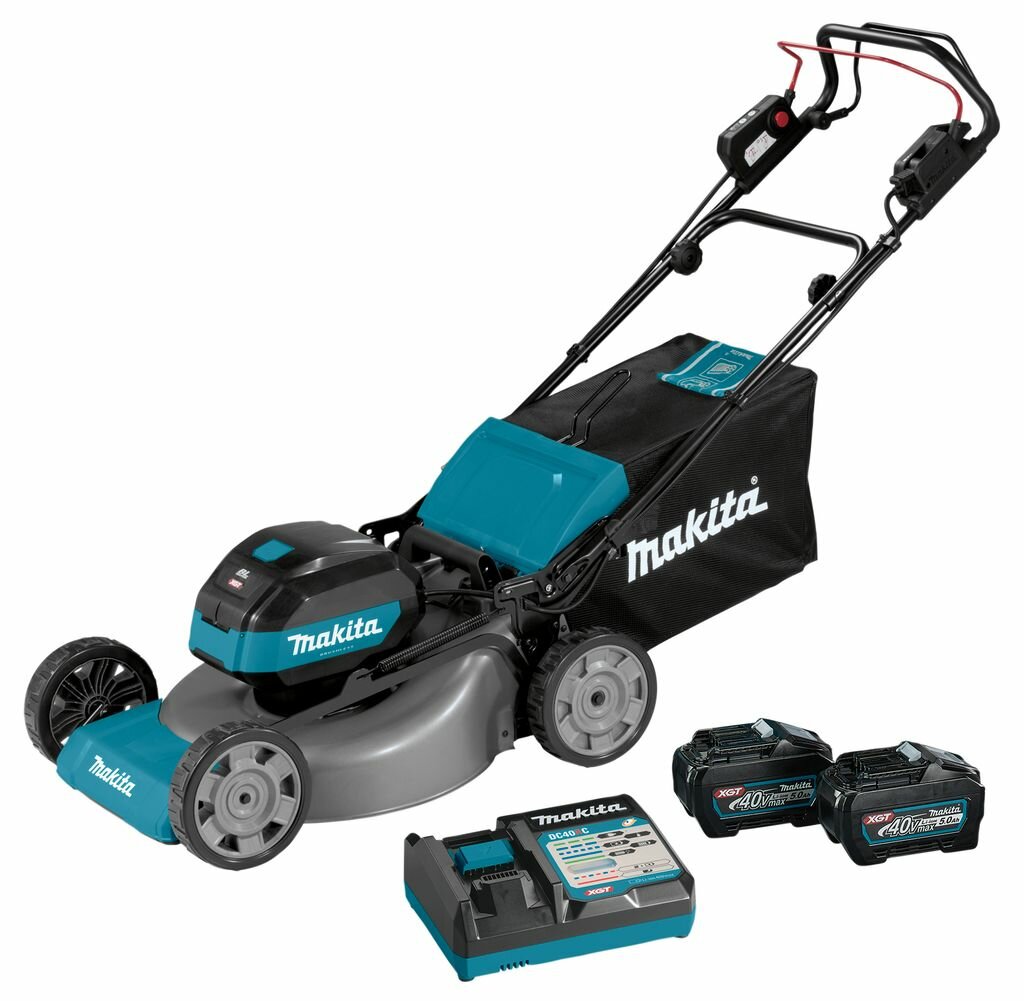 Аккумуляторная газонокосилка 1900Вт-53см  XGT 40В  акк 2х5Ач и з у  Makita LM002GT201