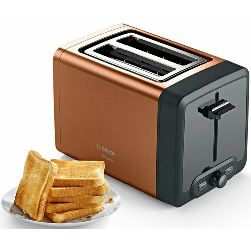 Тостер Bosch TAT4P429 мощность 970 Вт 2 отделения экстра-подъём размораживание медный 5200₽