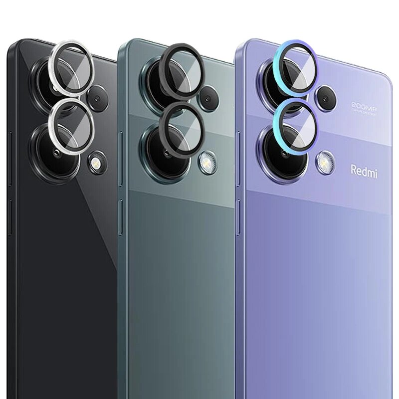 Кольцо из закаленного стекла из алюминиевого сплава для камеры Xiaomi Poco M6 Pro M6pro 4G, защитная пленка для экрана объектива на poko Little M 6Pro, black, For Poco M6 Pro 4G — фото 1