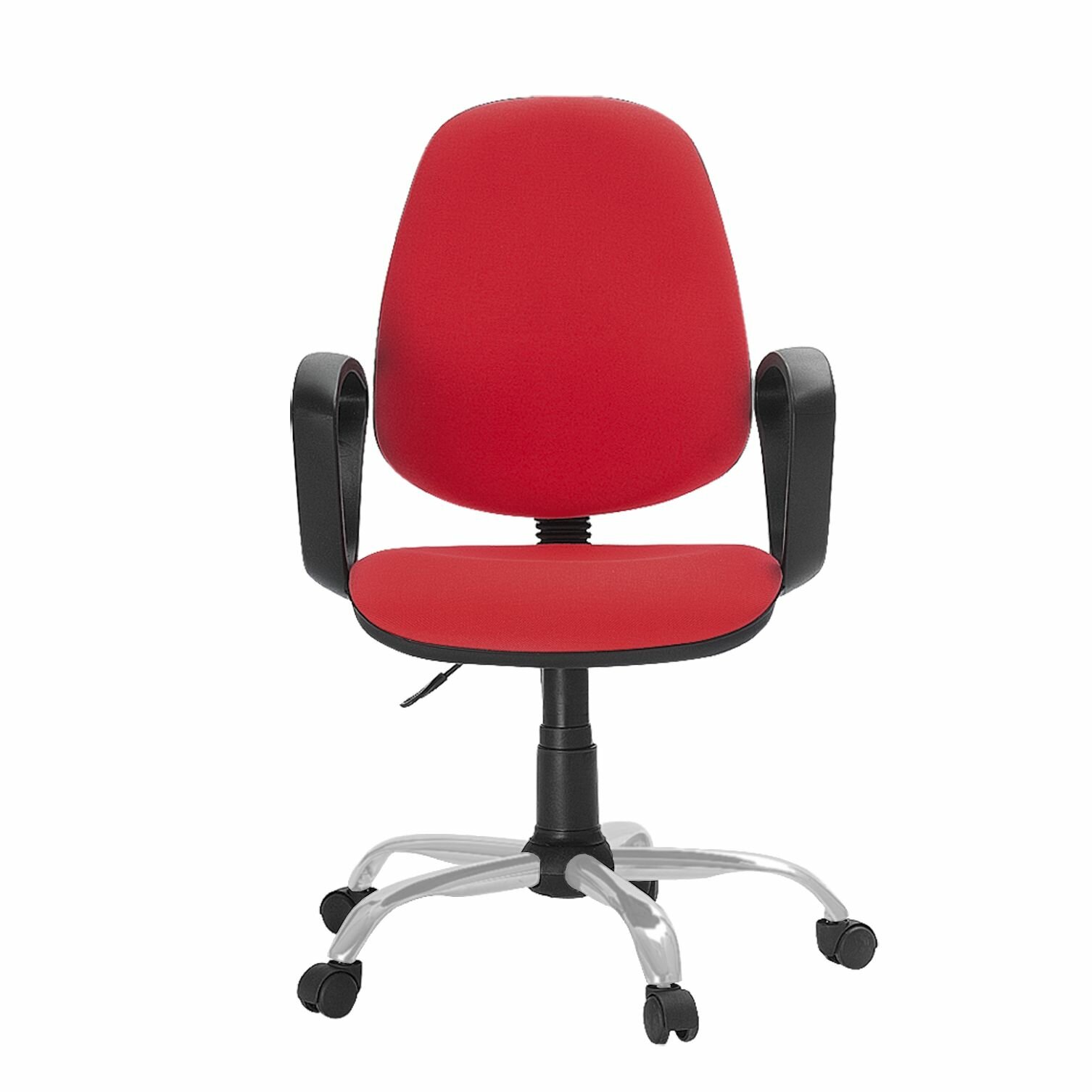 Кресло офисное Easy Chair 222 PC ткань красная ТК12, Silver