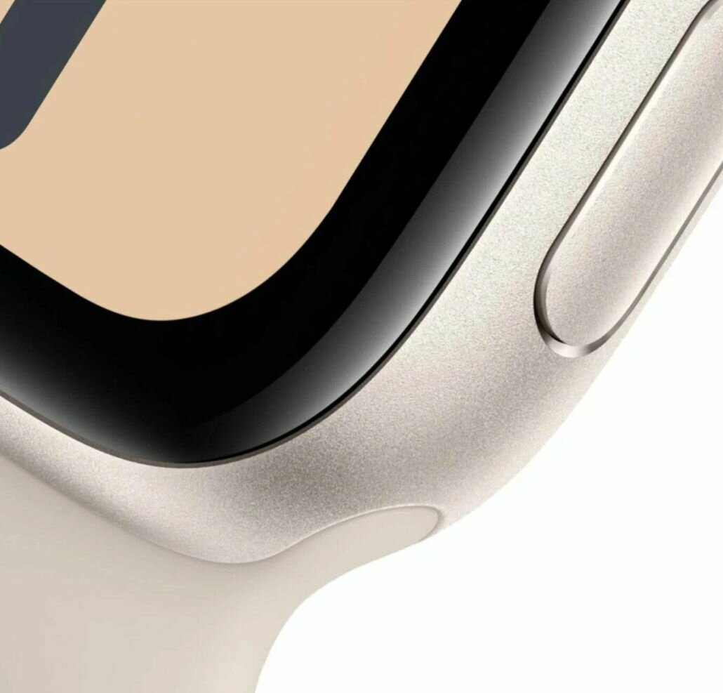 Apple Watch SE (2024) 40mm (MXEF3LL) Starlight Aluminum Case with Starlight Sport Band (размер S/M) — фото 1