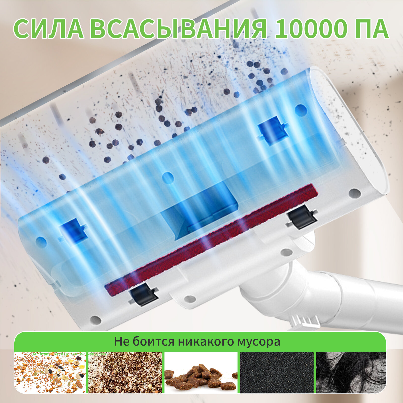 Моющий пылесос беспроводной вертикальный для дома — фото 1