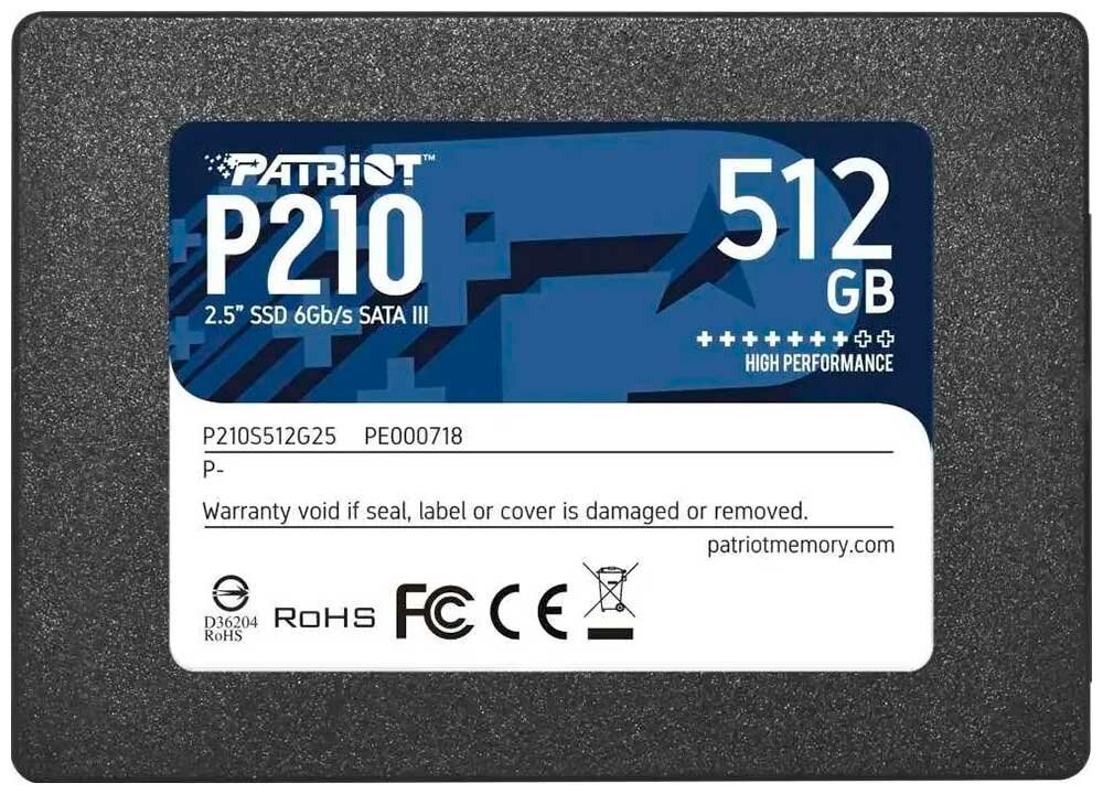 Накопитель SSD Patriot Memory 2.5 P210 512 Гб SATA III (P210S512G25)