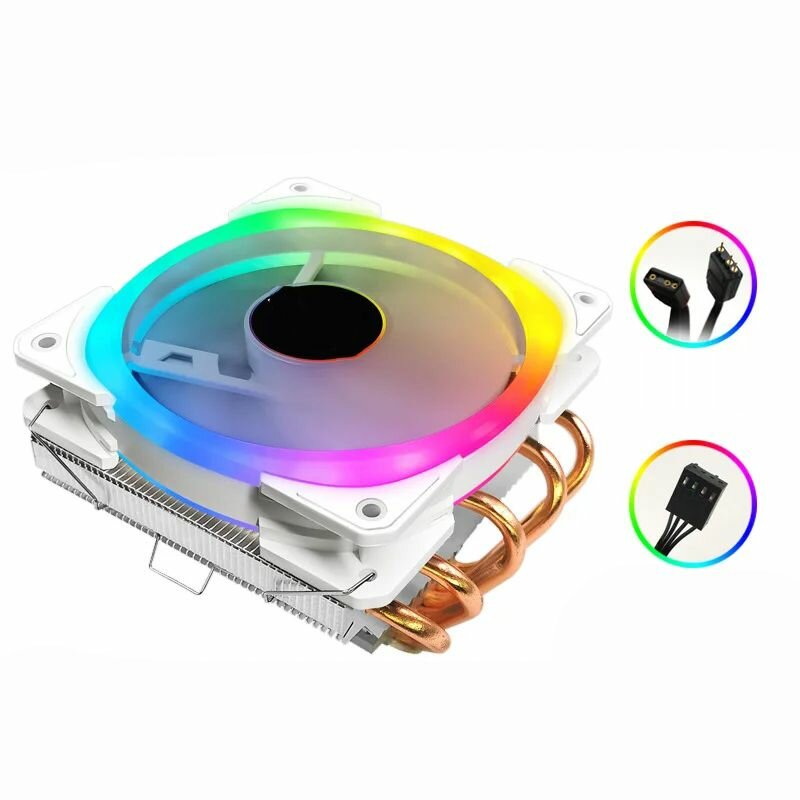 5 тепловых трубок, кулер для процессора, вентилятор Ventilador, 4-контактный ШИМ, RGB, бесшумный Intel LGA 2011, 1150, 1151, 1155, 1200, 1366, охлаждающий радиатор AMD AM3 AM4