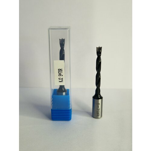 Сверло глухое присадочное левое с цельной твердосплавной напайкой SANTEY D5*70 RH SNT0570RC для ЛДСП, МДФ