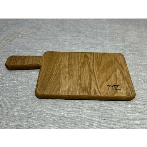 Деревянная разделочная доска с ручкой из дуба, Forest for home, 33х14х1,8 см, цвет натуральный дуб, премиум качество