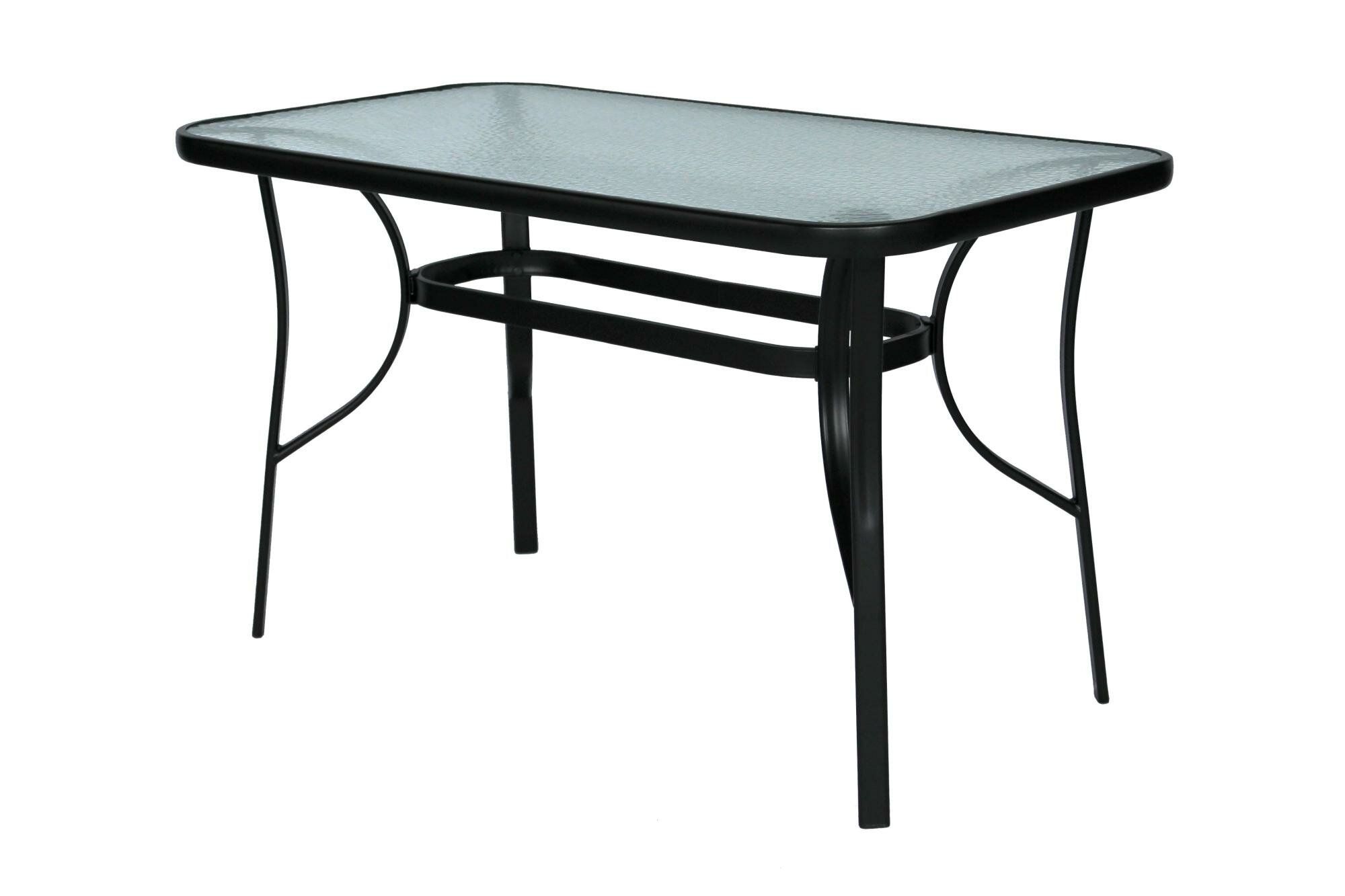 Стол прямоугольный арт. SC-090 70х120см (каркас черный столешница стекло) 