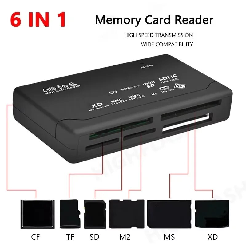 KEBIDU Адаптер карт памяти 8 в 1 USB 3.0, 6 IN 1 card reader