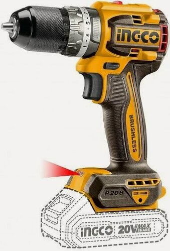 Изображение товара Аккумуляторный шуруповерт без АКБ и ЗУ 20B, 60 Нм INGCO CDLI206021 INDUSTRIAL