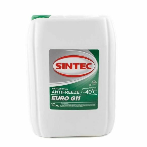 Антифриз Sintec EURO G11 (10кг) зеленый