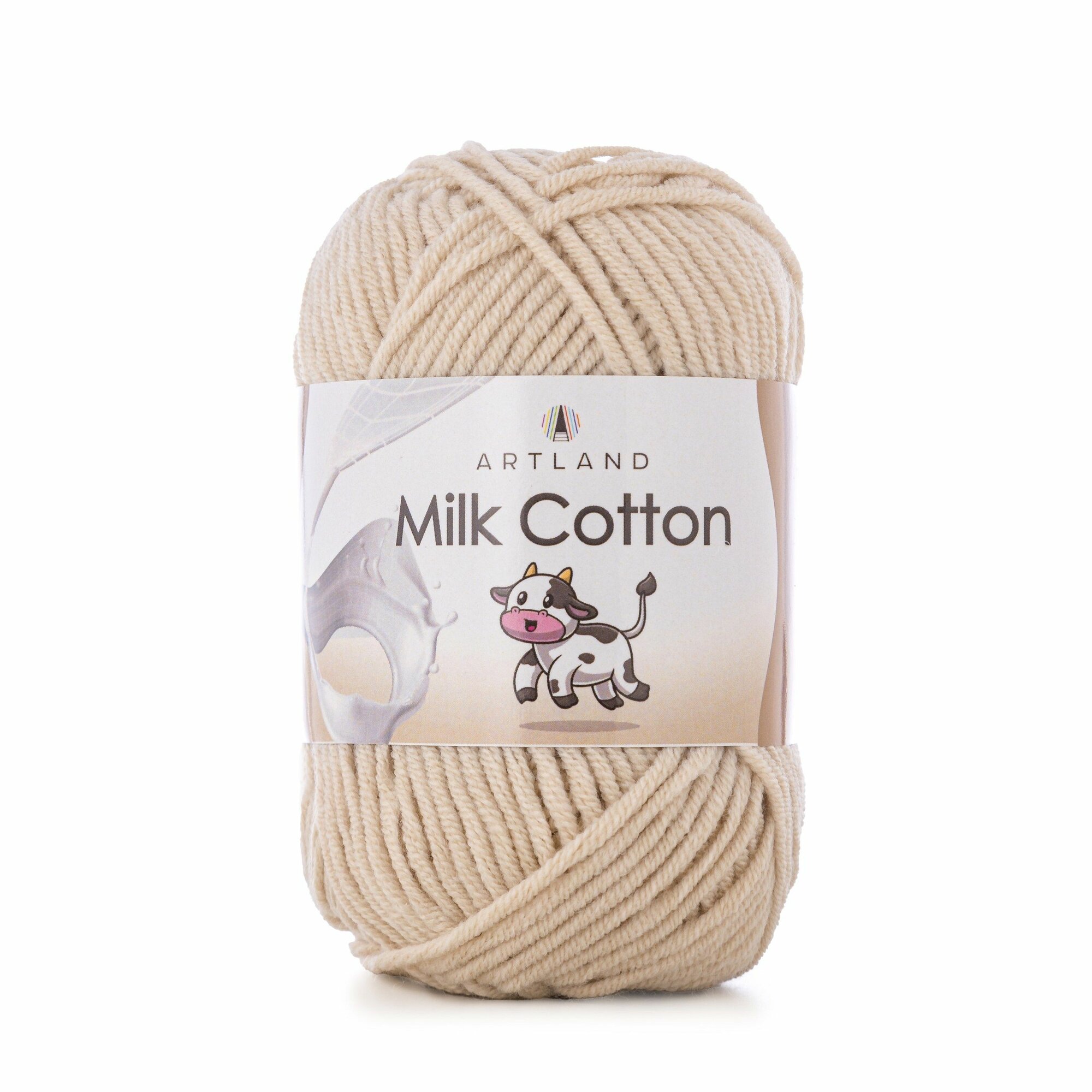 Пряжа для вязания Milk Cotton Artland 4 мотка (100 м, 50 гр), цвет 42 светло-бежевый