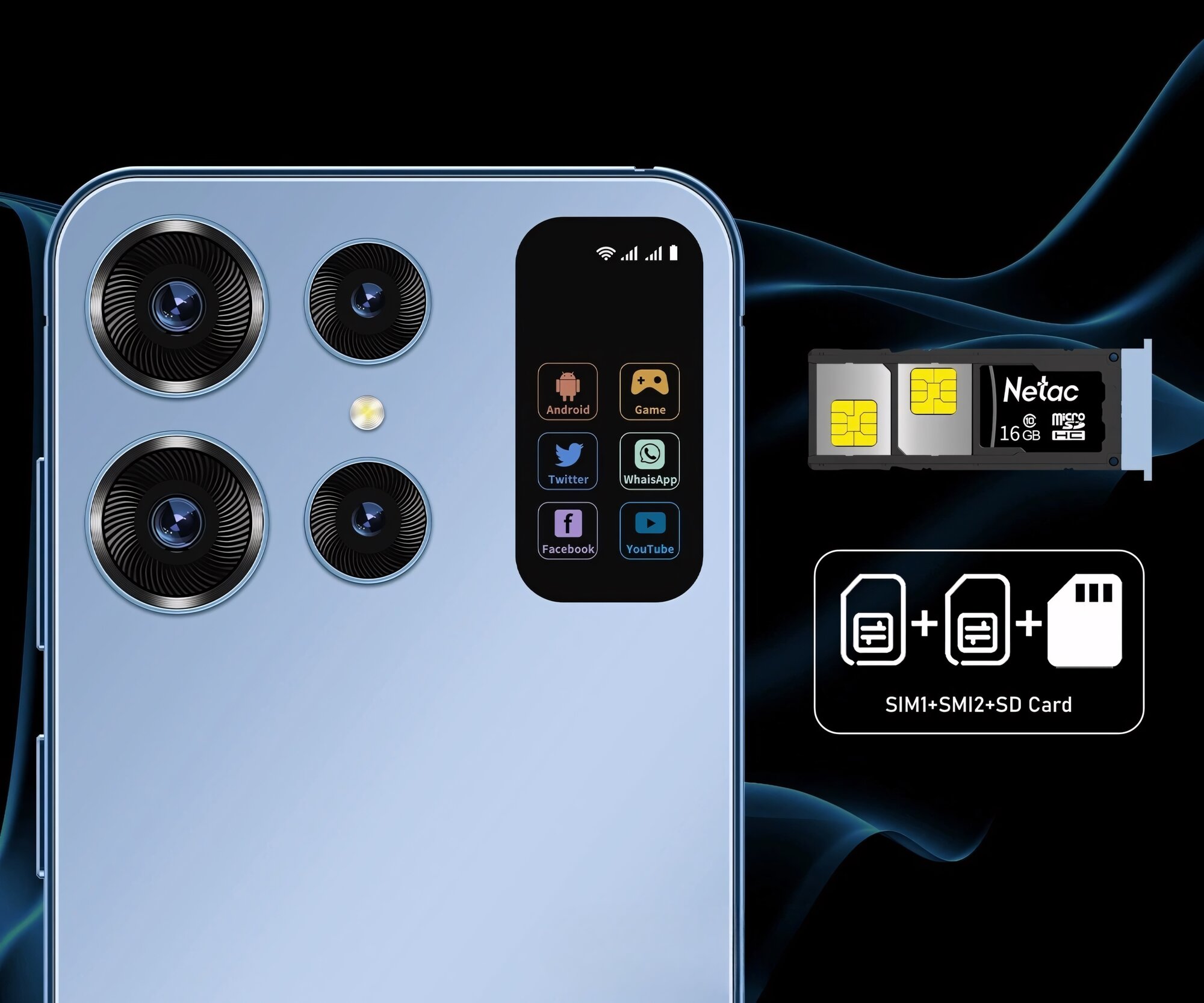 Мобильный телефон S24 Ultra с экраном 7,0 дюймов, на базе Android 13, 16/1Т, цвет gold EU — фото 1