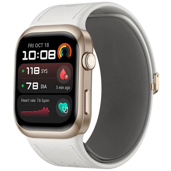 Смарт-часы Huawei Watch D2, кожаный ремешок, Bluetooth, NFC, для Android, iOS, белые — фото 1