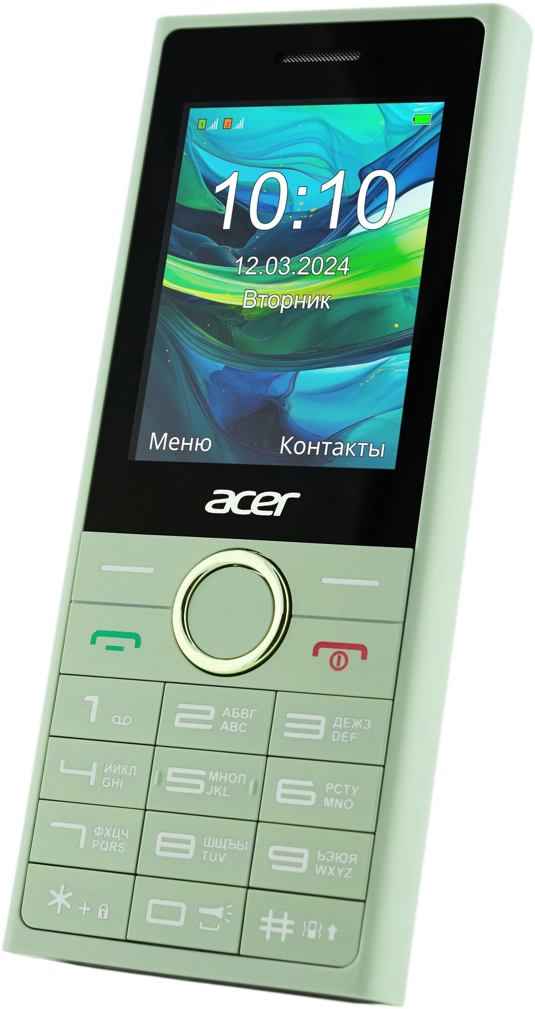 Телефон сотовый Acer Twist TW35, 2 Nano-SIM, 3.5", 3000 мАч, Зеленый — фото 1