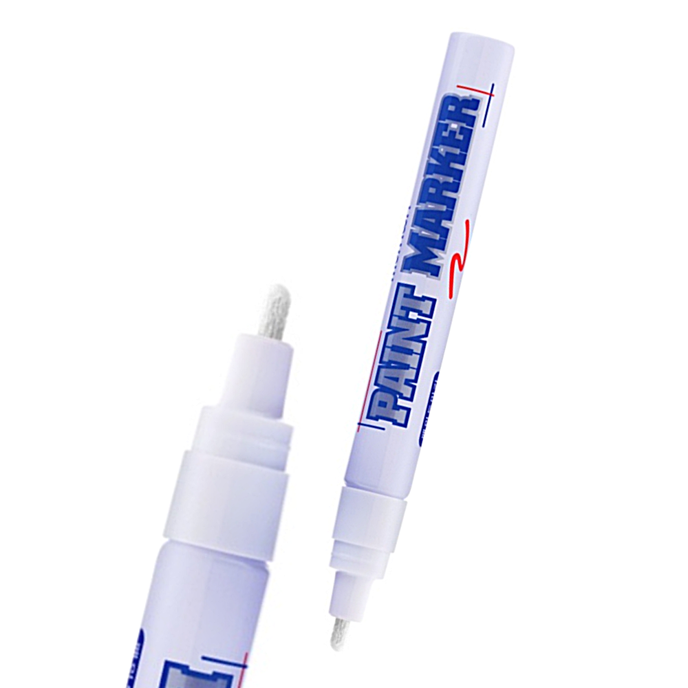 Маркер-краска 12 шт MunHwa нитро-основа, 4мм, цвет белый для строительных работ — фото 1
