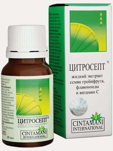 Изображение товара Цитросепт экстракт семян грейпфрута, флакон-капельница, 10 мл