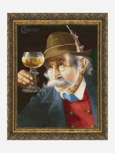 Изображение товара Набор для вышивания Золотое Руно МК-114 "Ценитель вин", вышивка крестом, размер 41 х 31,5 см, мулине хлопок