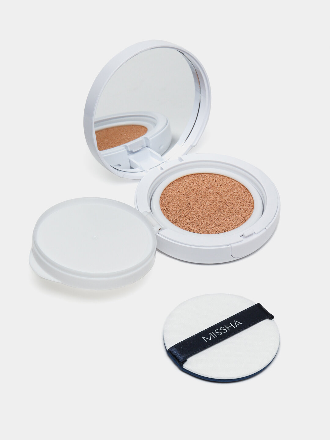 Тональный кушон Missha Magic Cushion Cover Lasting SPF50+ PA+++ — стойкое покрытие, увлажнение и защита кожи от солнца — фото 1