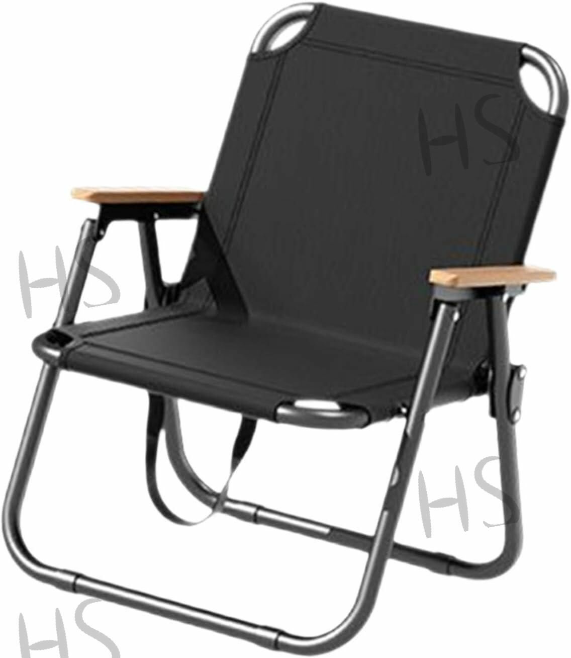 Раскладное кресло складная конструкция металл/текстиль черное 52x41x66см