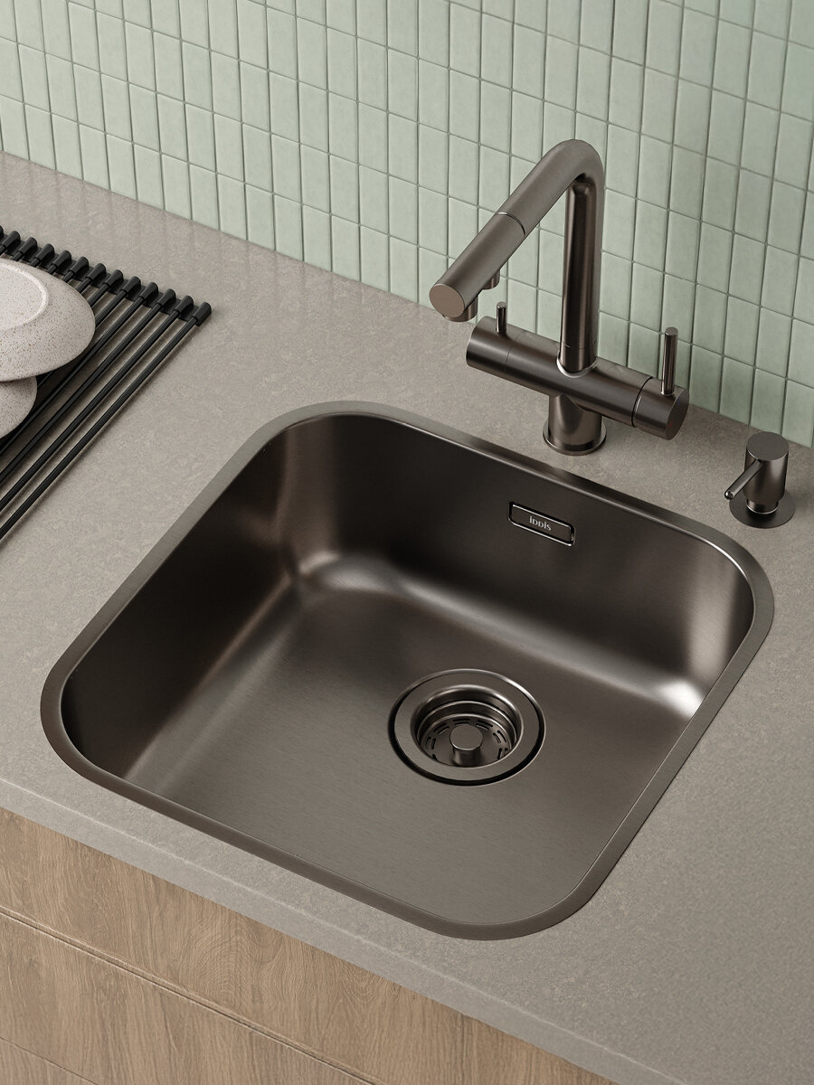 Мойка IDDIS Mate MAT44GMi77 из нержавеющей стали цвет графит 446*446 мм