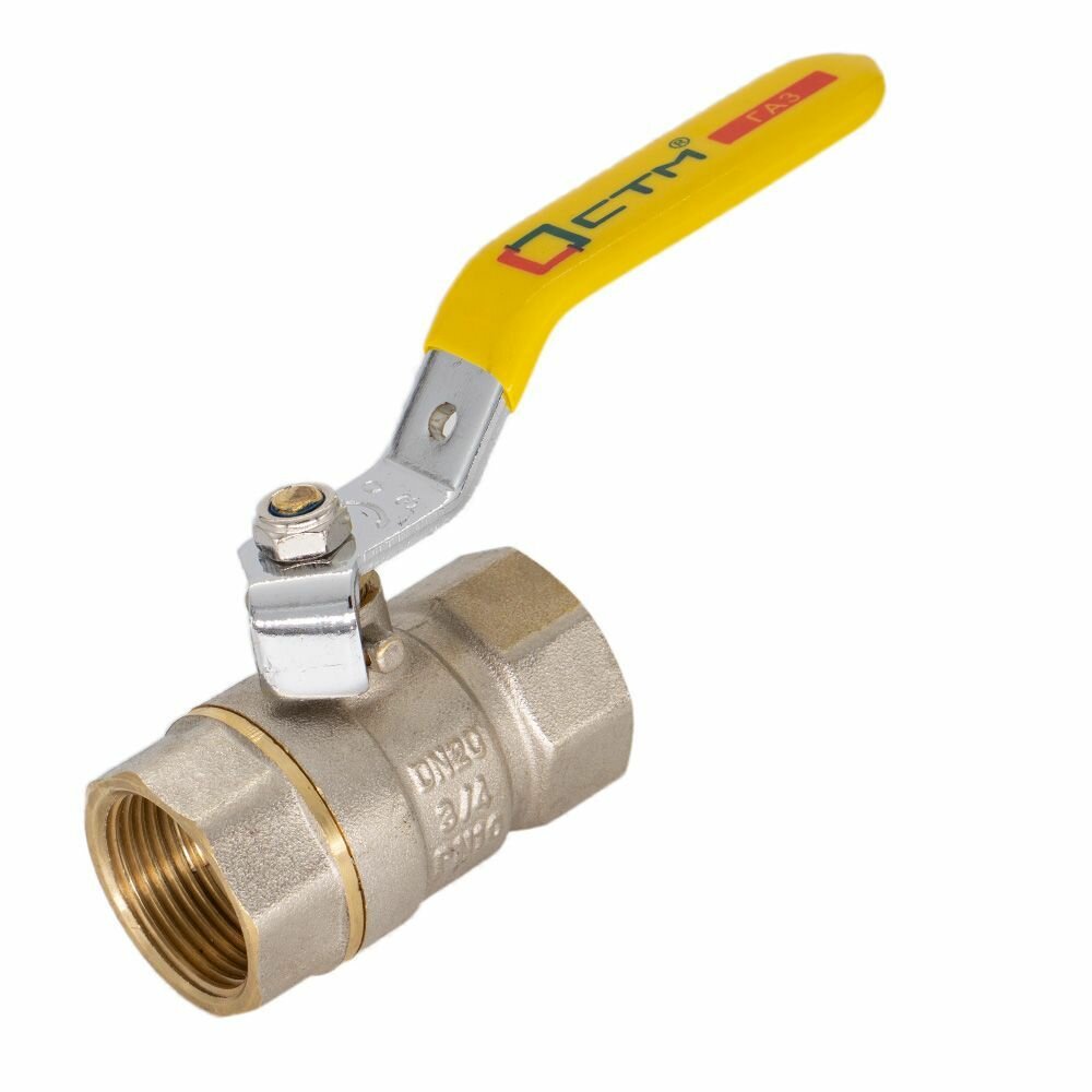 Кран газовый 3/4", шаровый, Ручка-рычаг, резьба Внутренняя, — фото 1