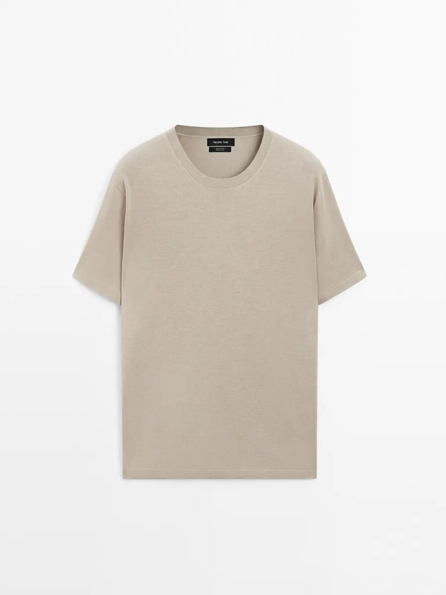 Футболка спортивная Massimo Dutti, размер L, бежевый