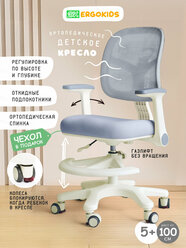 Растущее компьютерное детское кресло Ergokids Bambi Air Y-309 серое