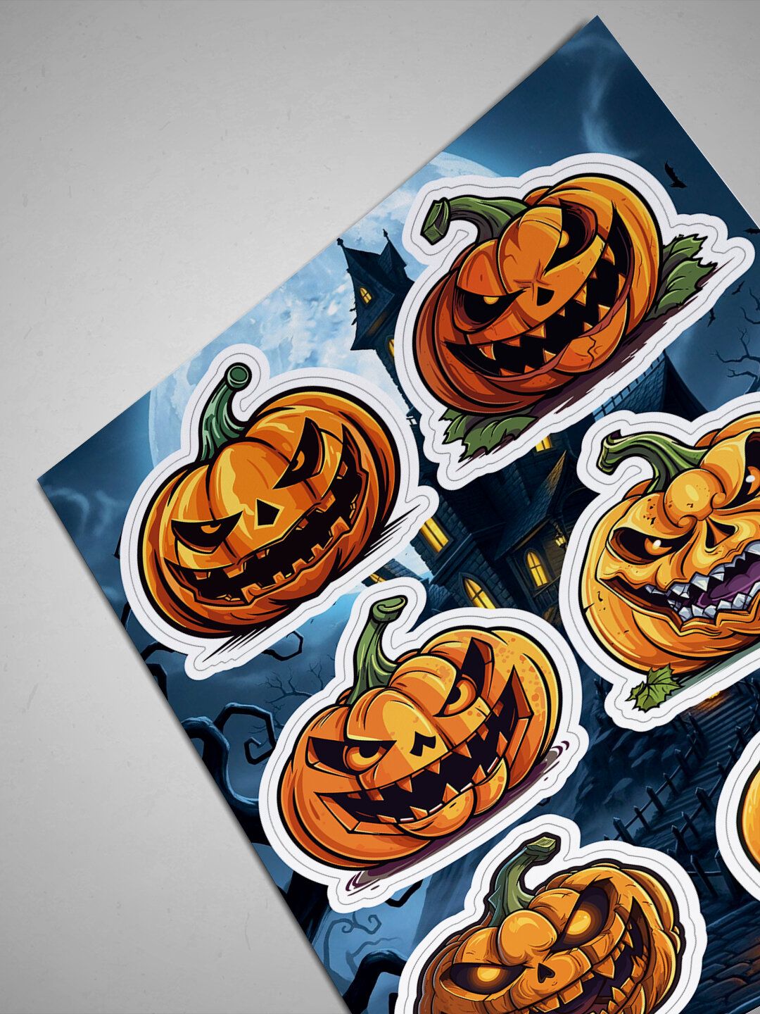 Наклейки Злые Тыквы на Хэллоуин, Halloween - Стикеры на телефон и авто — фото 1