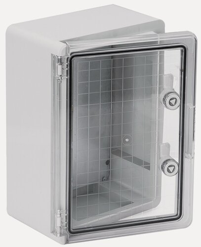 Изображение товара Корпус пластиковый щит распределительный ЩМПп 350x250x150мм, прозрачная дверь, IP65, навесной, серый/прозрачный
