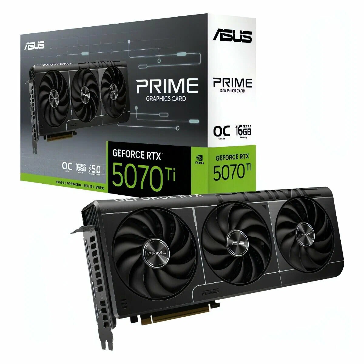 Видеокарта ASUS PRIME OC RTX 5070 TI, 16 ГБ VRAM, NVIDIA GeForce