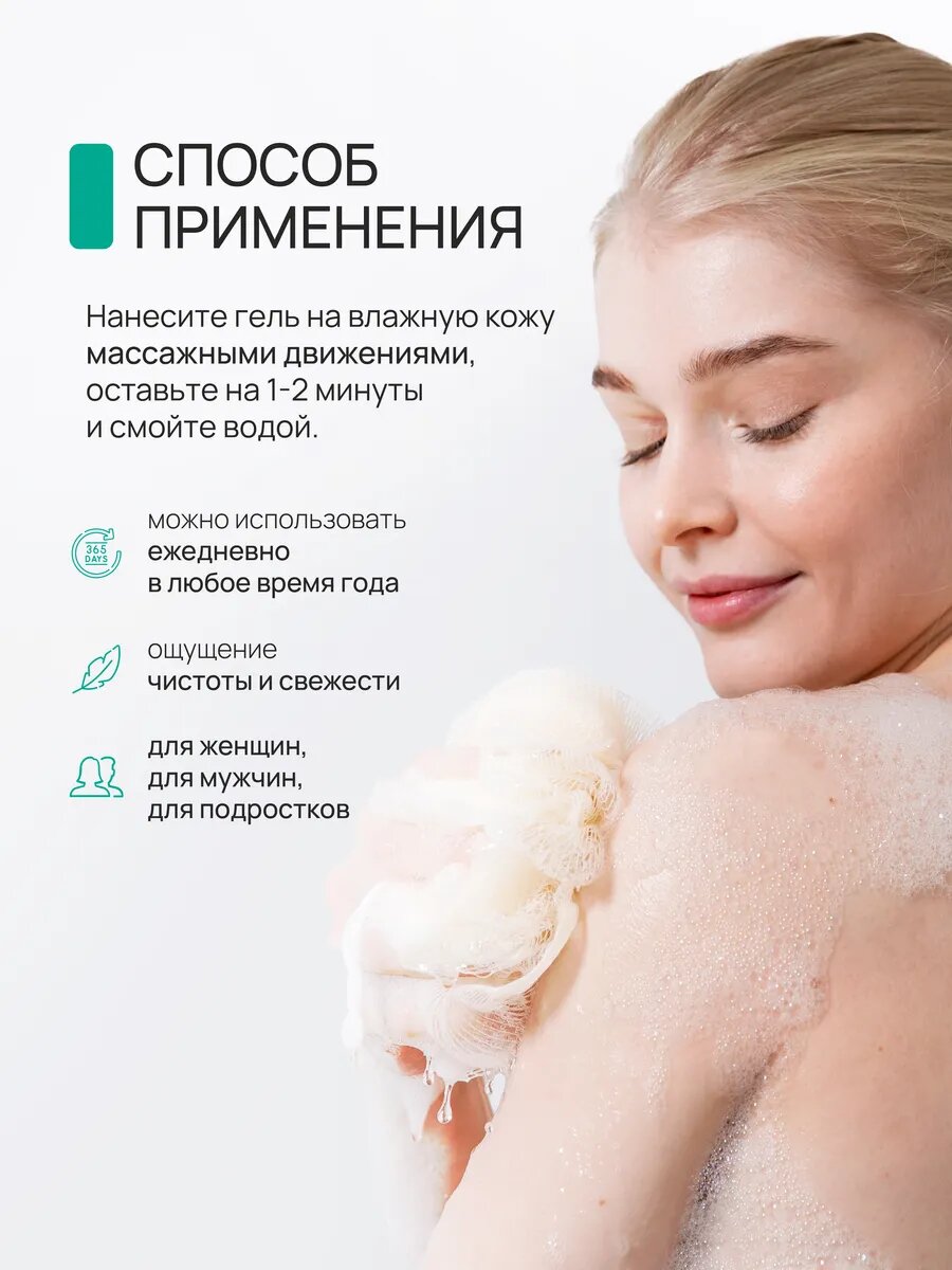 Гель для душа от прыщей с кислотами AHA+BHA 250 мл — фото 1