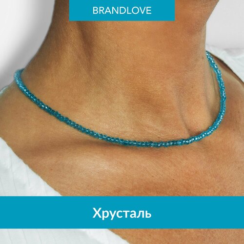 Колье BL Jewelry Shine, хрусталь, длина 38 см, голубой