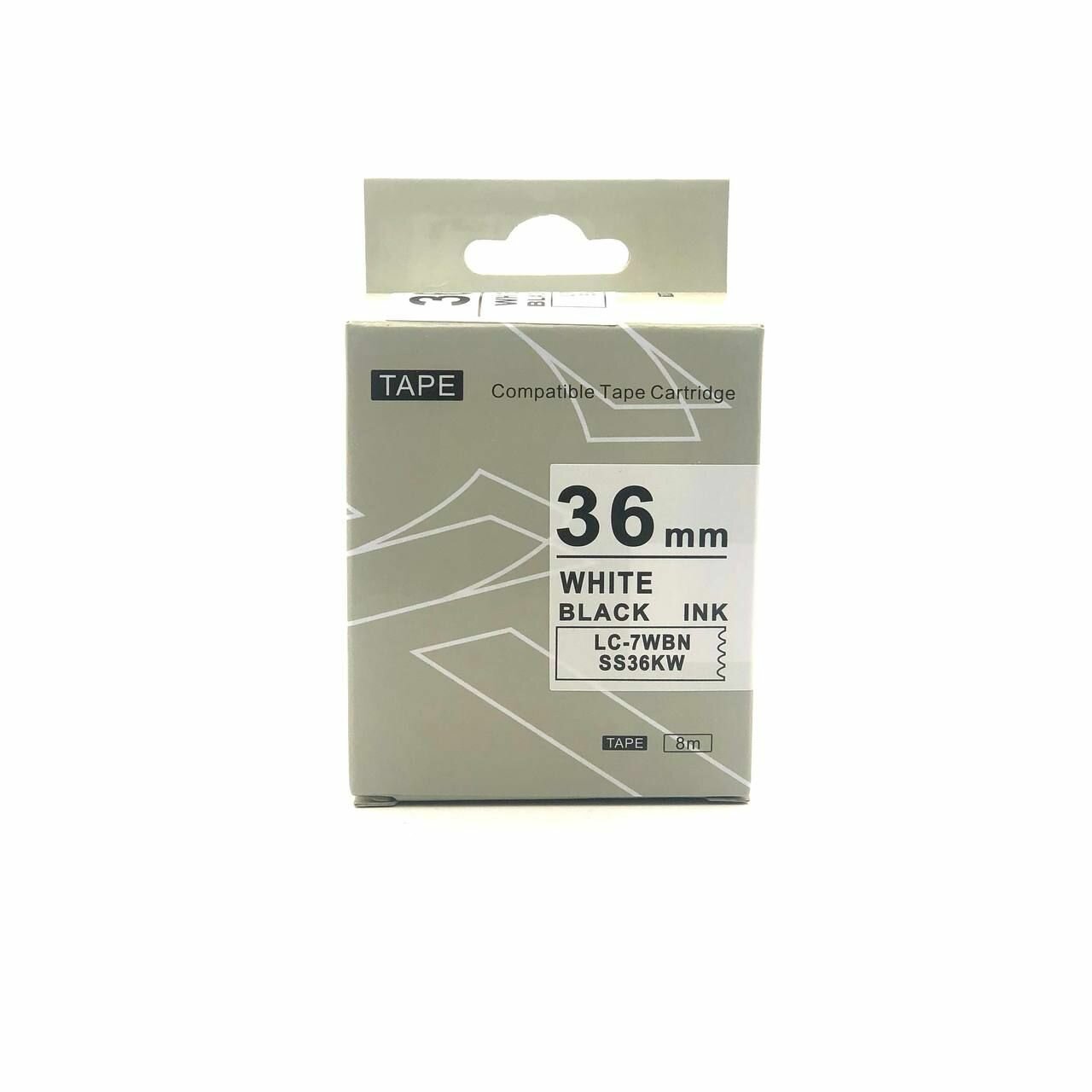 Картридж ленточный для принтеров Epson серии LW. черный текст на белой ленте ширина 36 мм / Кассета с лентой / Лента для принтера Epson / AS18KW(LA-5WBN)