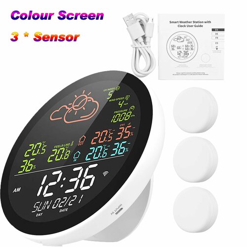 Метеостанция meterk с часами Color with 3 Sensor 5297₽