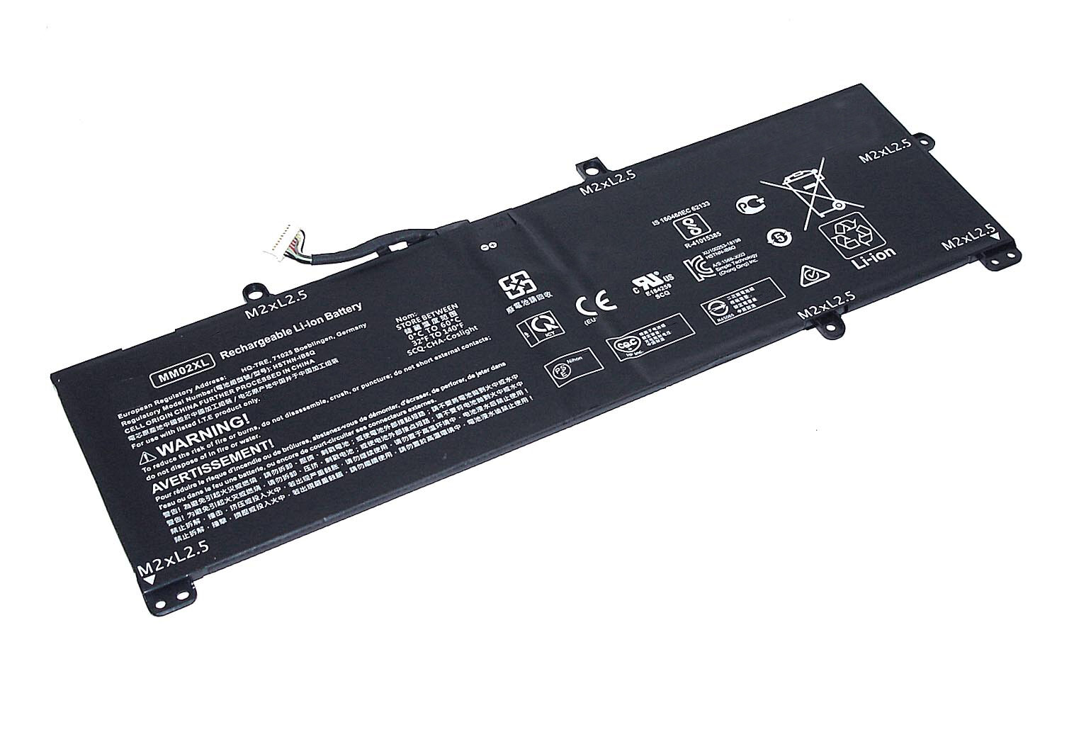 Аккумулятор MM02XL для ноутбука HP Pavilion 13-AN0047TU 7.6V 37.6Wh (4940mAh) черный