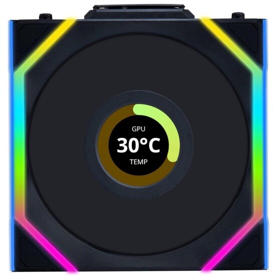 Вентиляторы для корпуса Lian LI UNI FAN SL WIRELESS LCD 120 Black 3шт (G99.12SLLCD1W3B. R0) — фото 1