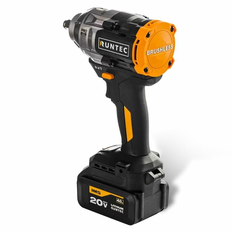 Гайковерт ударный аккумуляторный RUNTEC PRO 1/2", 20В, 2*4Ач, 1100Нм RT-IW1100 — фото 1