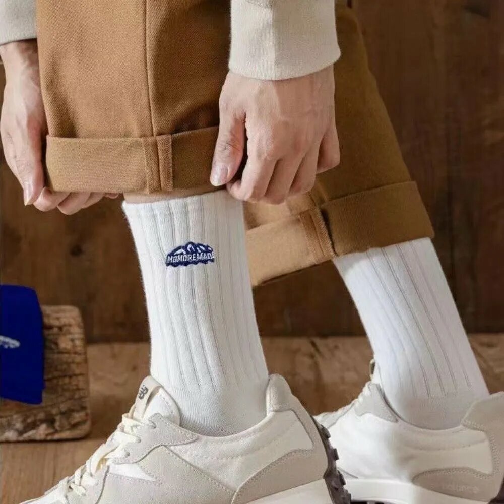 Носки , комплект, 5 пар, размер 35-43, черный, синий, белый — фото 1