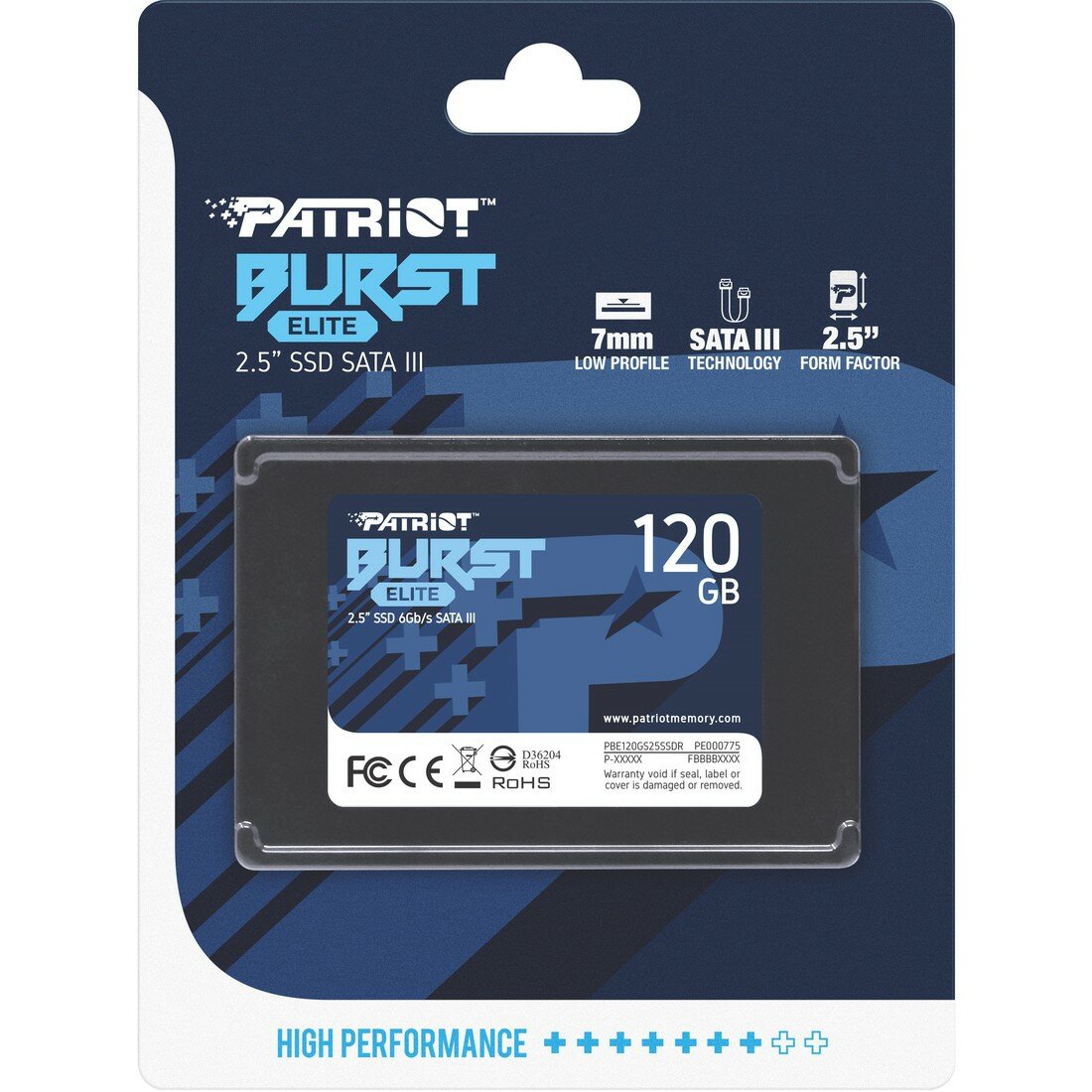 Накопитель SSD 2.5" SATA III 120 Гб Patriot Burst Elite (PBE120GS25SSDR) — фото 1