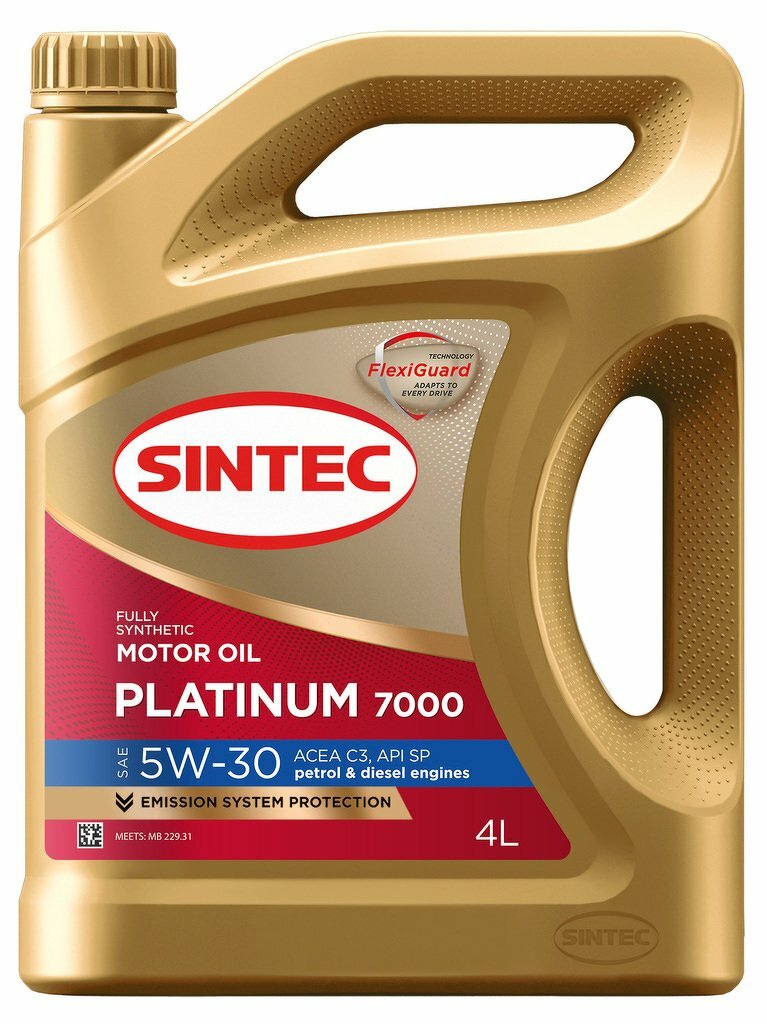 Масло моторное синтетическое Platinum 7000 5W30 API SP ACEA C2/C3 4л SINTEC