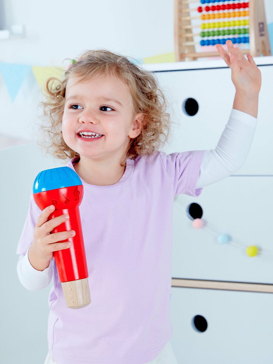 Развивалка для малышей микрофон игрушка "Магическое эхо" Hape E0337_HP - фото №1