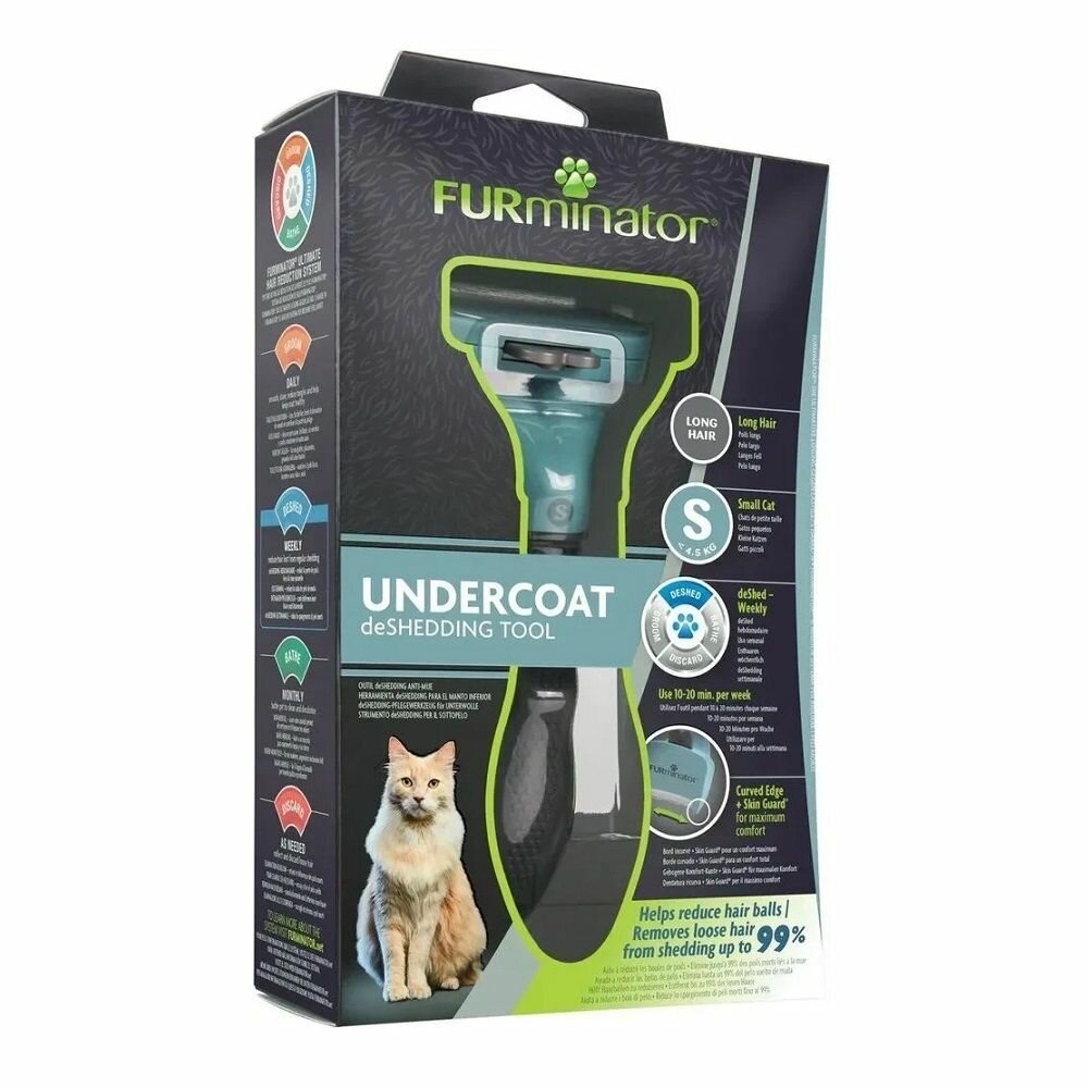 Фурминатор для длинношерстных пород кошек FURminator Long Hair Small Cat 4 см/Длина лезвия 4 см
